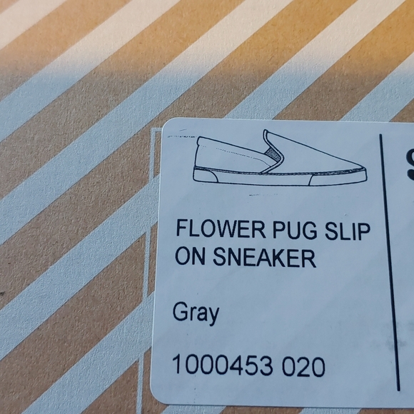 Soludos Pug with flowers grey velvet shoes - Picture 4 of 4